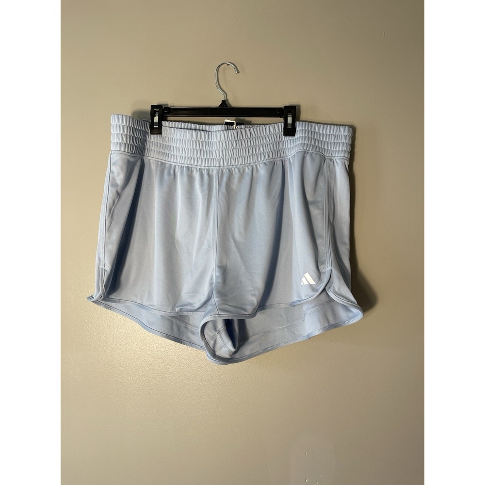 Adidas Pacer Knit High Rise 3" Inseam Womens Running Shorts Plus Size 3X Blue